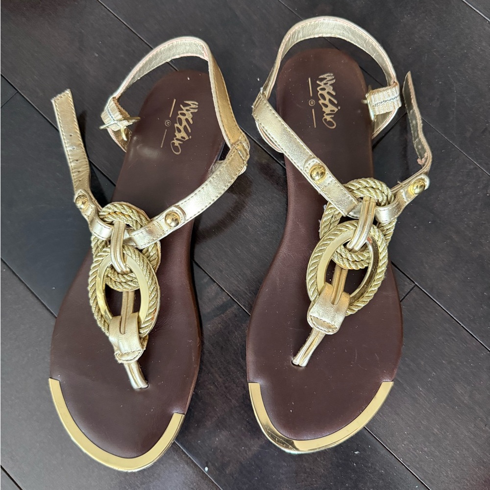 Gold and Brown Women's Sandals